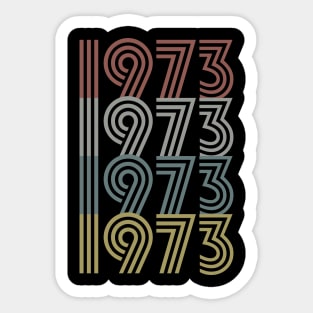 1973 Birth Year Retro Style Sticker